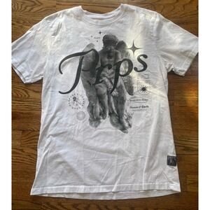 PRPS Shirt Mens M White Cotton Streetwear Casual Short Sleeve Tee